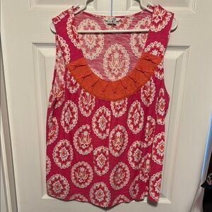 Boden Pink and Orange Sleeveless Top